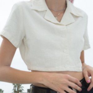 Brandy Melville Crop Button Up